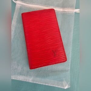 Louis Vuitton Epi De Poche Leather Pass Card Case Red